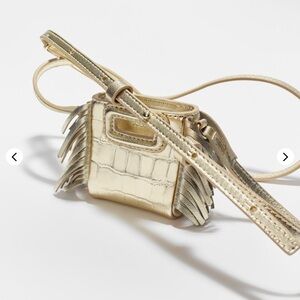 New gold croc print maje mini M crossbody